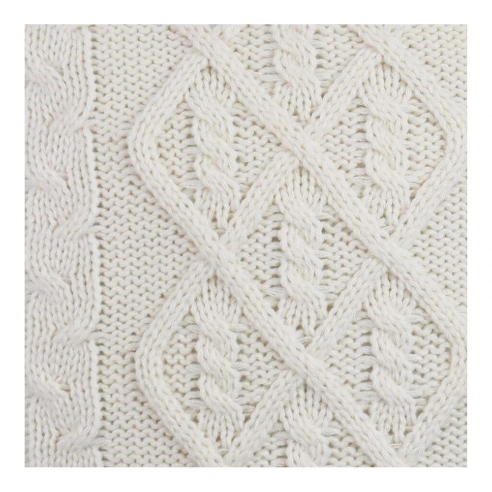 FRAÎCHE Holiday Cable Knit Cushion, 18x18-in, 18 in. x 18 in.