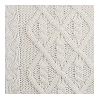 FRAÎCHE Holiday Cable Knit Cushion, 18x18-in, 18 in. x 18 in.