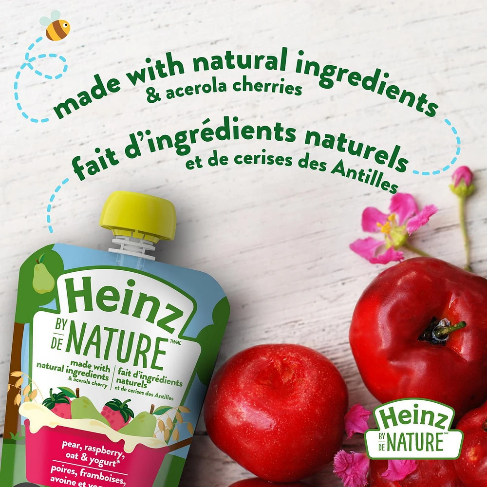 Heinz by Nature Organic Baby Food - Pear, Raspberry, Oat & Yogurt Purée