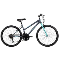 Movelo Algonquin 24-inch Mountain Bike for Girls, 18-Speed, Grey/Blue, Ages 12-19