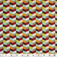 Fabric Creations Colourful Checkered Chevrons Fat Quarter Pre-Cut Fabric - 18" x 21" / 45cm x 53cm, 18" x 21" / 45cm x 53cm