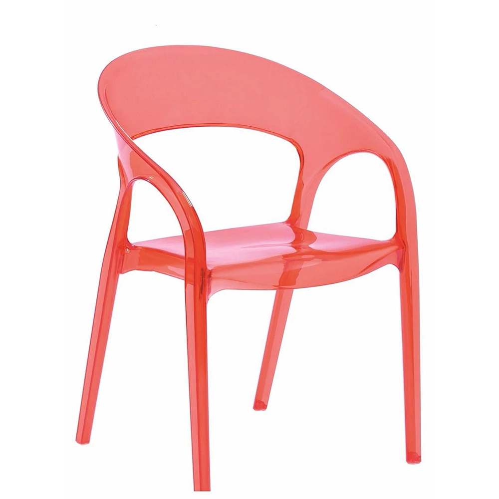 Nicer Furniture Red Polycarbonate Plastic Dining Chair