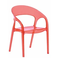 Nicer Furniture Red Polycarbonate Plastic Dining Chair