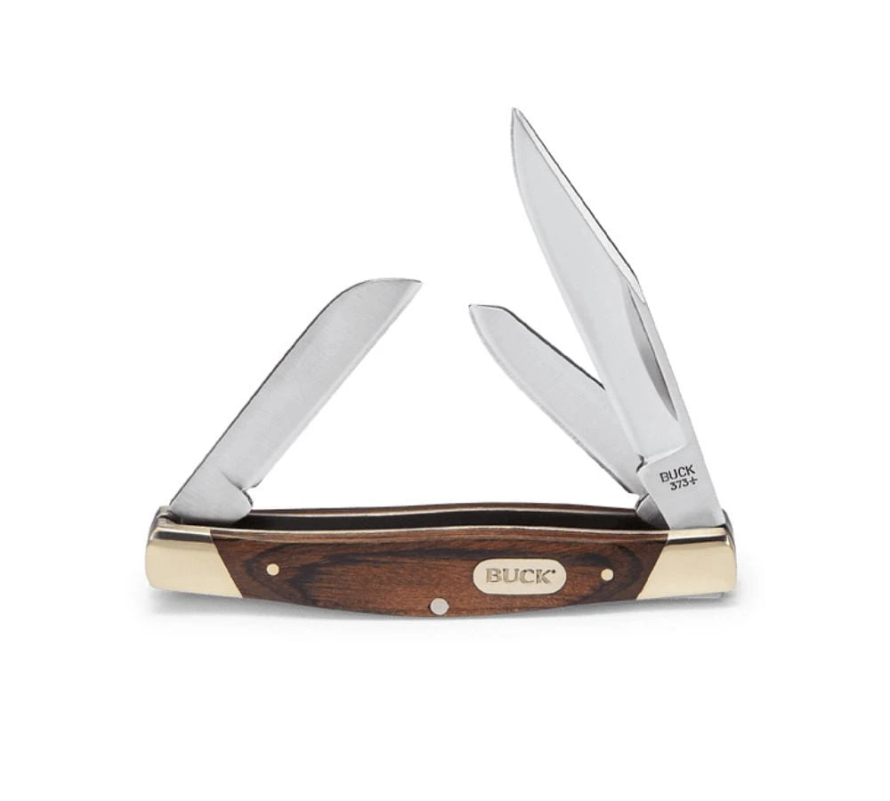 Buck Knives 0373BRS Trio knife: 3-Blade Folding Pocket Knife, Portable Hunting Knife, EDC Knife for Hiking, Camping Knife, Watercraft Knife, Lifetime Warranty