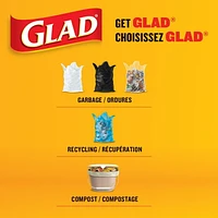 Glad Black Garbage Bags - Regular 74 Litres, - Value Pack, 100 Trash Bags