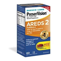 Bausch + Lomb PreserVision Eye Vitamin & Mineral Supplement AREDS 2, 60 Soft Gels