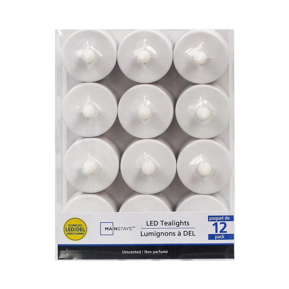 Mainstays Unscented LED Tealights, Pack of 4/ 6/ 12/ 24