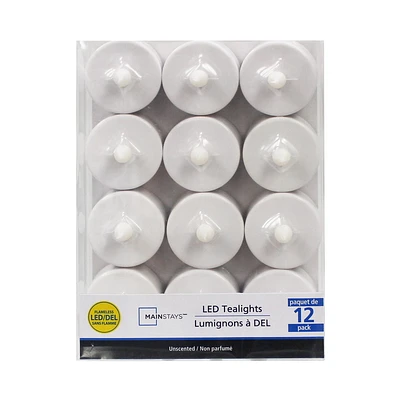 Mainstays Unscented LED Tealights, Pack of 4/ 6/ 12/ 24