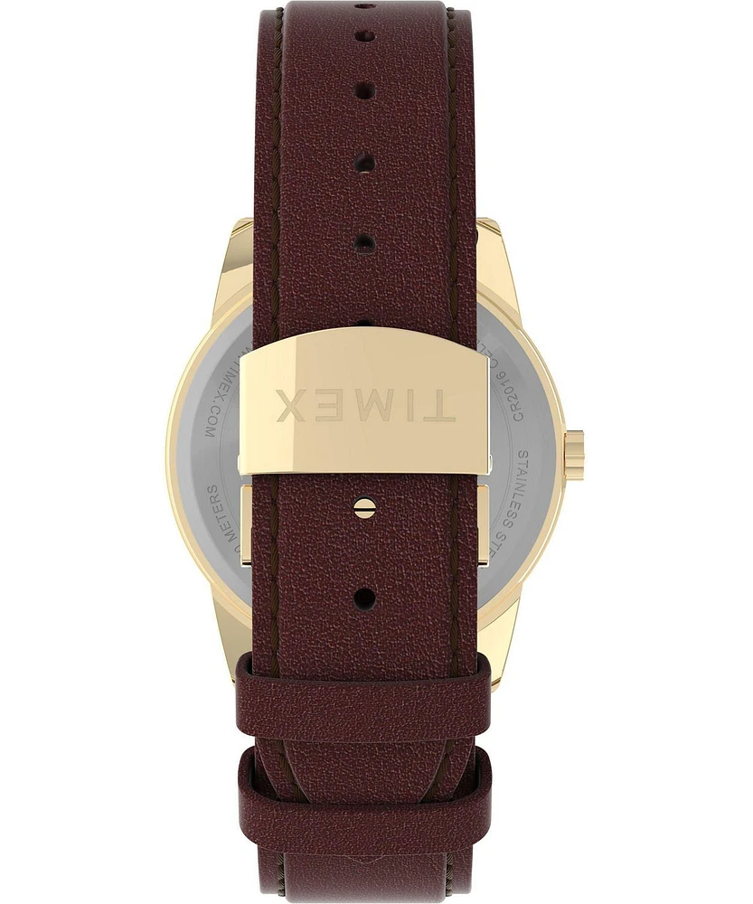 Easy Reader® Adjustable Leather Strap Watch