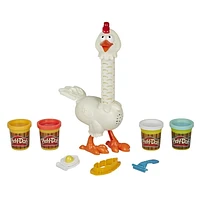 Play-Doh Animal Crew Cluck-a-Dee Feather Fun Chicken Toy Farm Animal Playset with 4 Non-Toxic Play-Doh Colors