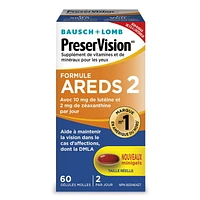 Bausch + Lomb PreserVision Eye Vitamin & Mineral Supplement AREDS 2, 60 Soft Gels