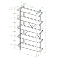 Manor Park 8 Shelf Industrial Bookcase and Storage Shelf