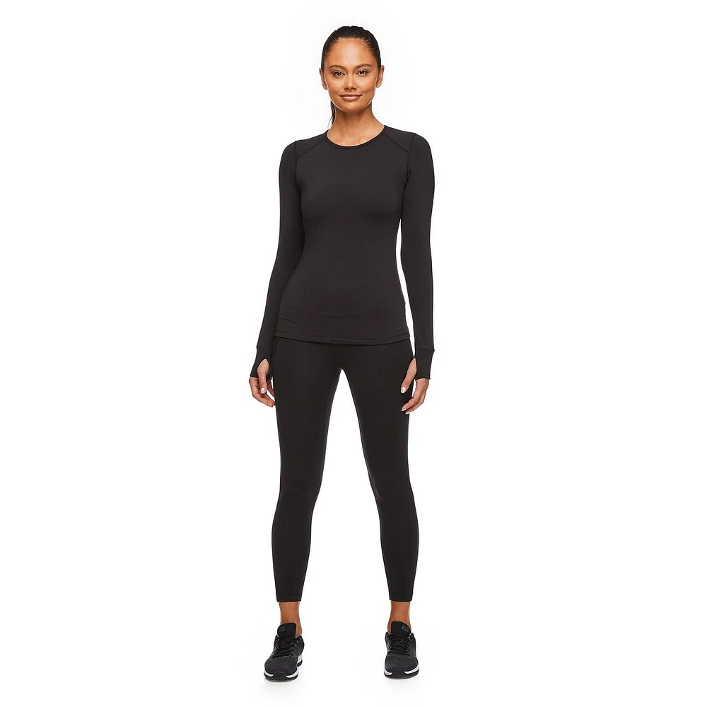 Athletic Works Women's Mid-Weight Thermal Crew Neckline Tee