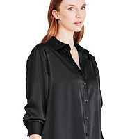 George Women's Oversized Satin Shirt, Sizes XS-XXL