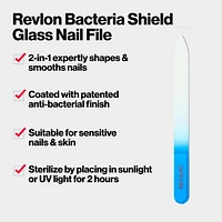 Revlon Bacterial Shield Glass Nail File, 2-in-1 nail file that expertly shapes and smooths.