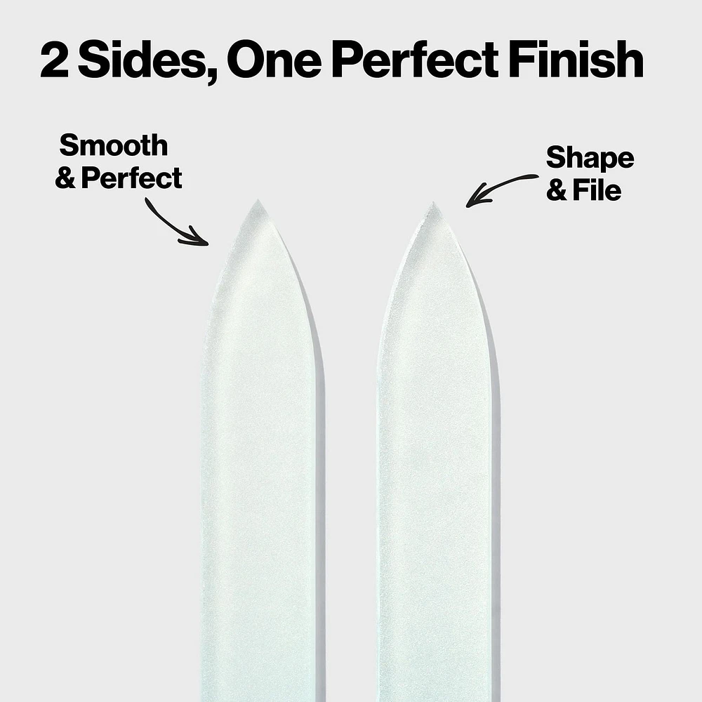 Revlon Bacterial Shield Glass Nail File, 2-in-1 nail file that expertly shapes and smooths.