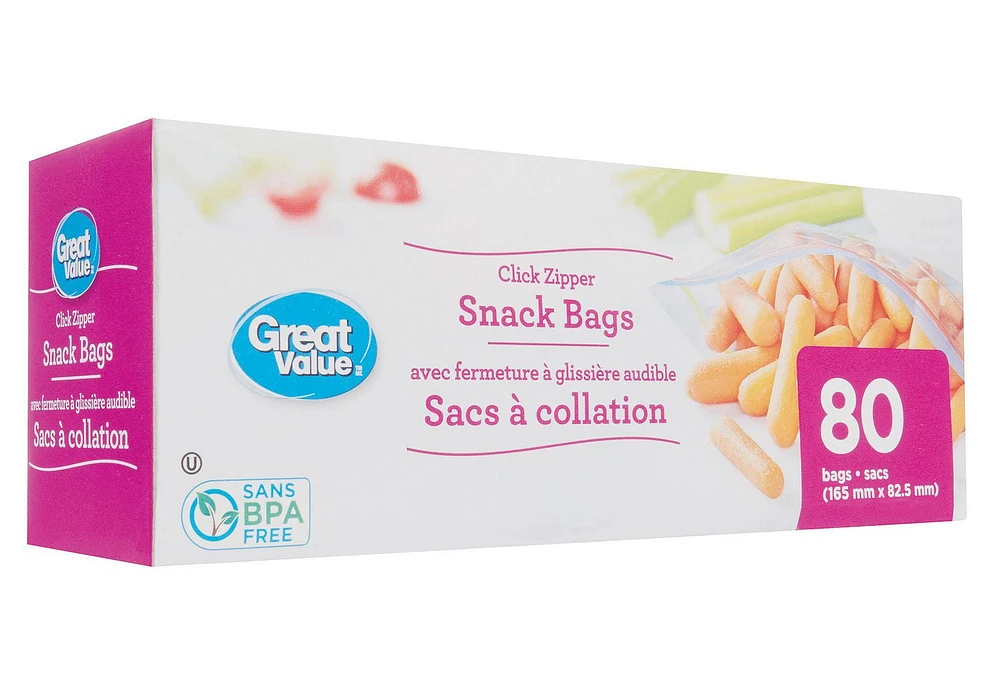 Great Value Snack Bags, 80 Bags