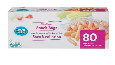 Great Value Snack Bags, 80 Bags