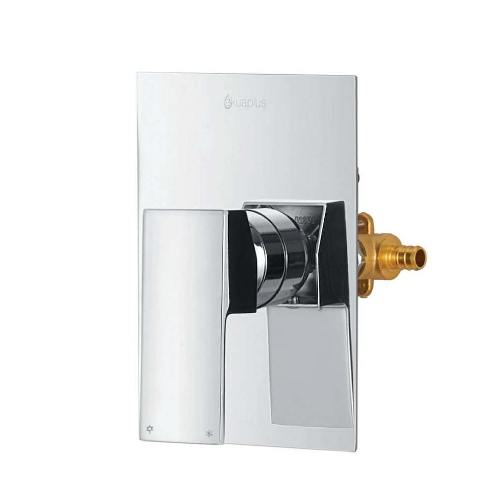 Pressure-balanced shower valve with PEX connection 1/2-in for water inlet, chrome finish