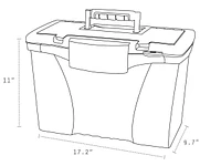 Storex File Storage Box with Organizer Lid, Legal/Letter, Clear/Silver