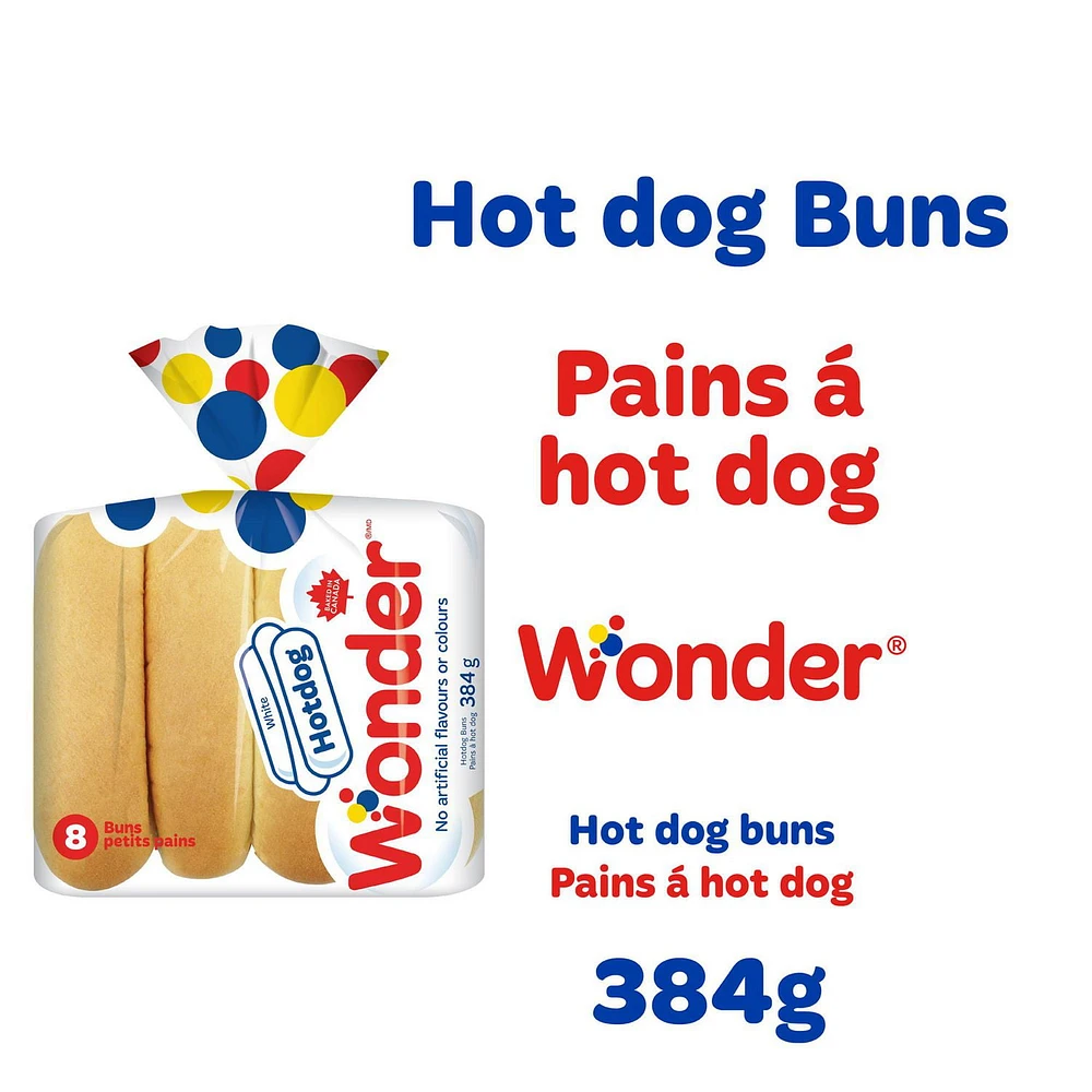 Wonder White Hotdog Buns, 384 g