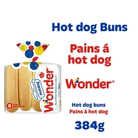 Wonder White Hotdog Buns, 384 g