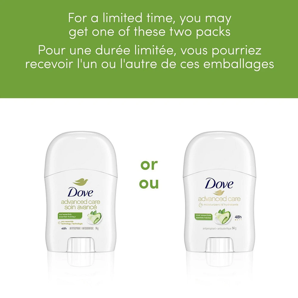 Antisudorifique Dove Soin Avancé Essentiels Fraîcheur 14 g Antisudorifique