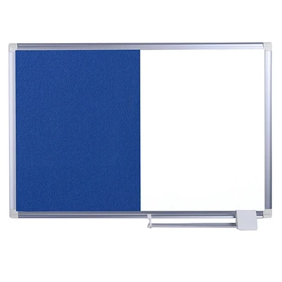 MasterVision NewGen Combo Board, Magnetic Dry-Erase and Blue Felt, 18" x 24", Aluminum Frame