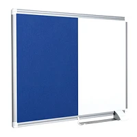 MasterVision NewGen Combo Board, Magnetic Dry-Erase and Blue Felt, 18" x 24", Aluminum Frame