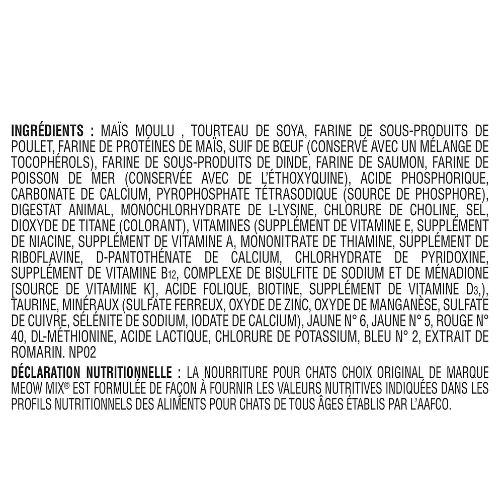 Meow Mix Nourriture pour Chats Choix Original 1.42 kg NB-24M