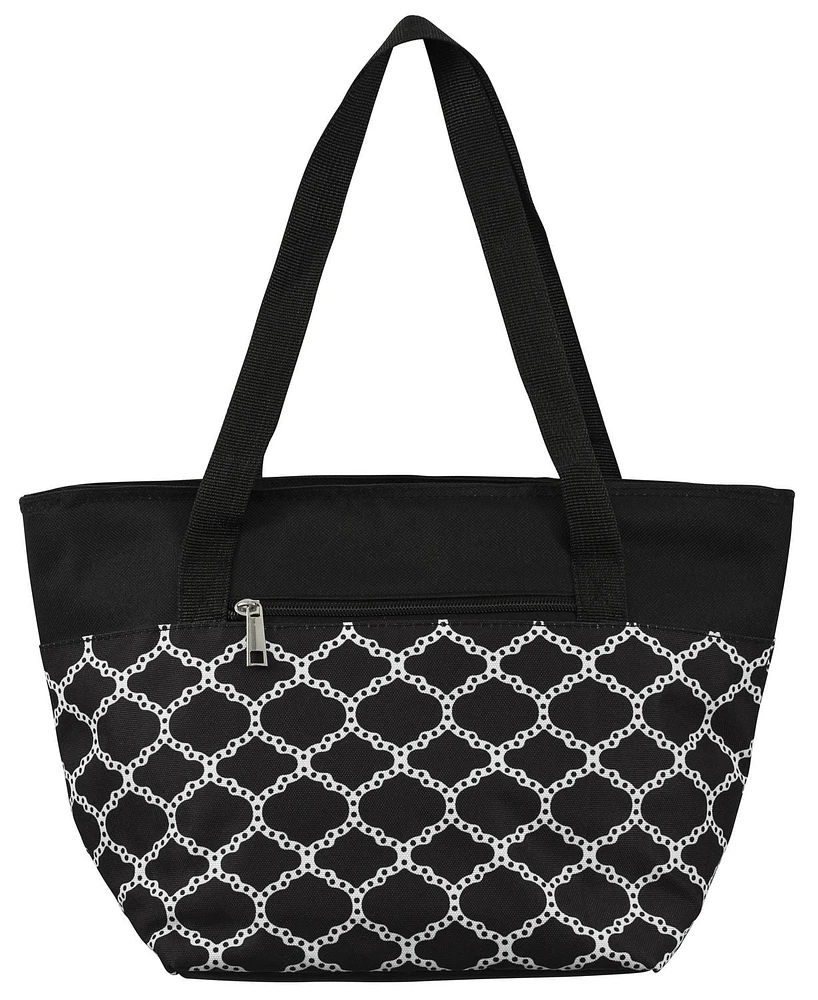 Merangue Purse Style Lunch Bag, Insulated, Chainlink, Black