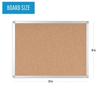 MasterVision Ayda Cork Bulletin Board, 18" x 24", Aluminum Frame