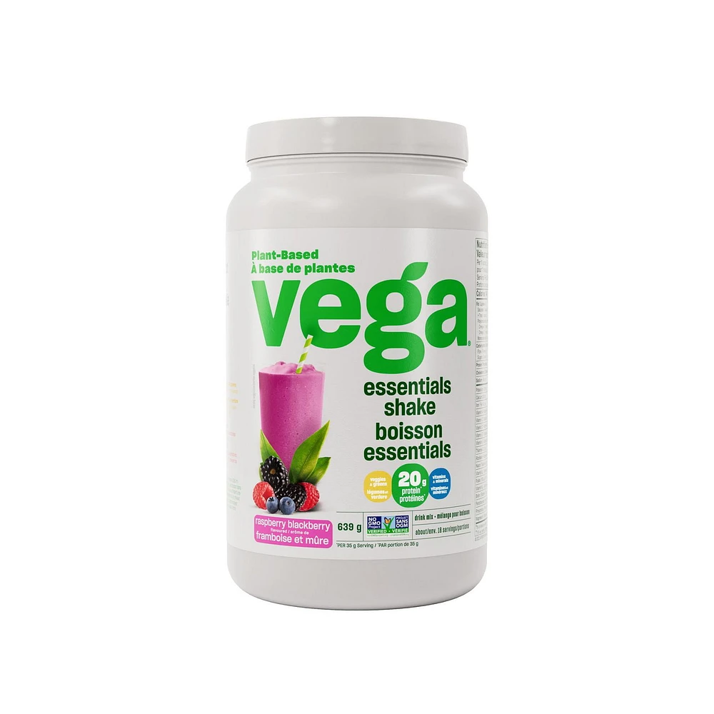 Vega Essentials Plant-Based Protein Powder, Raspberry Blackberry