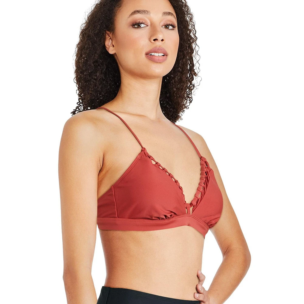 Haut de bikini bordé à point d’échelle George pour femmes