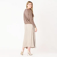 DV Pleated midi skirt with elastic waist