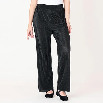 DV Pleated wide leg pant with elastic waist,