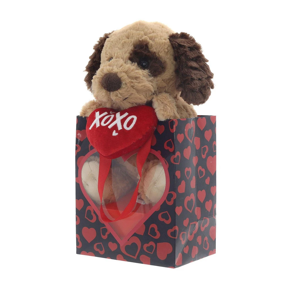 Way To Celebrate Brown Puppy Bag Pal Plush