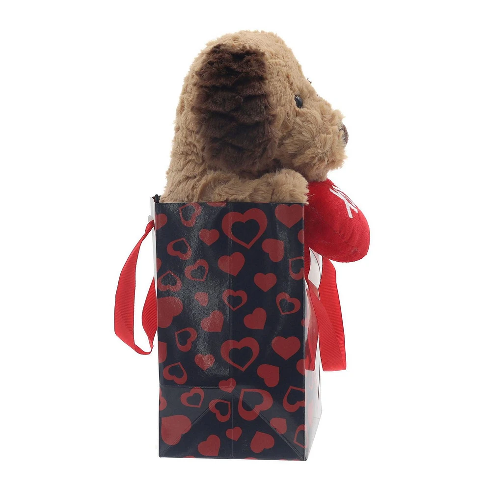 Way To Celebrate Brown Puppy Bag Pal Plush