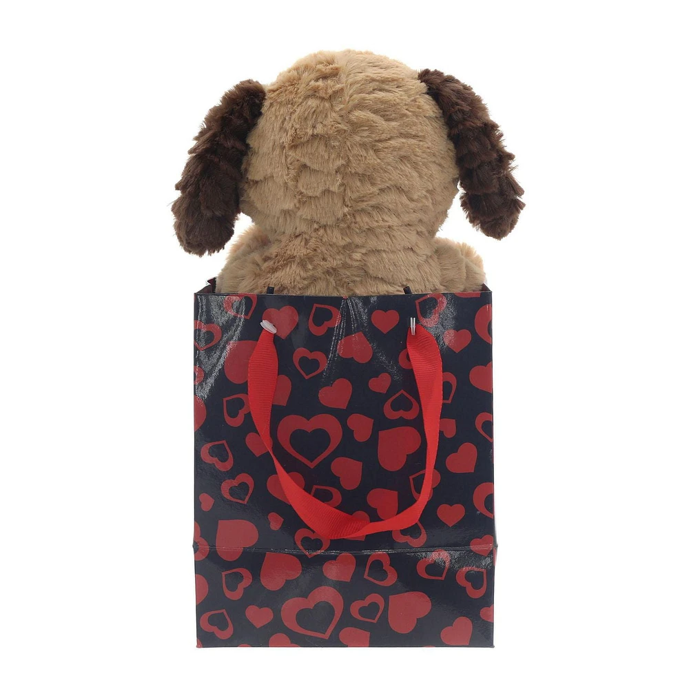 Way To Celebrate Brown Puppy Bag Pal Plush