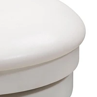 CorLiving Wesley Set of 2 White Wood Swivel Counter Height Barstools wth Back and Faux Leather Upholstered Padded Seat