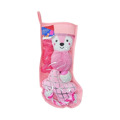 Vibrant Life Holiday 5 pièces chien jouet Stocking coffret cadeau, rose