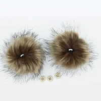 Love Knitting Pom Pom 4" Brown with Black Tip - 2pcs, 2pcs