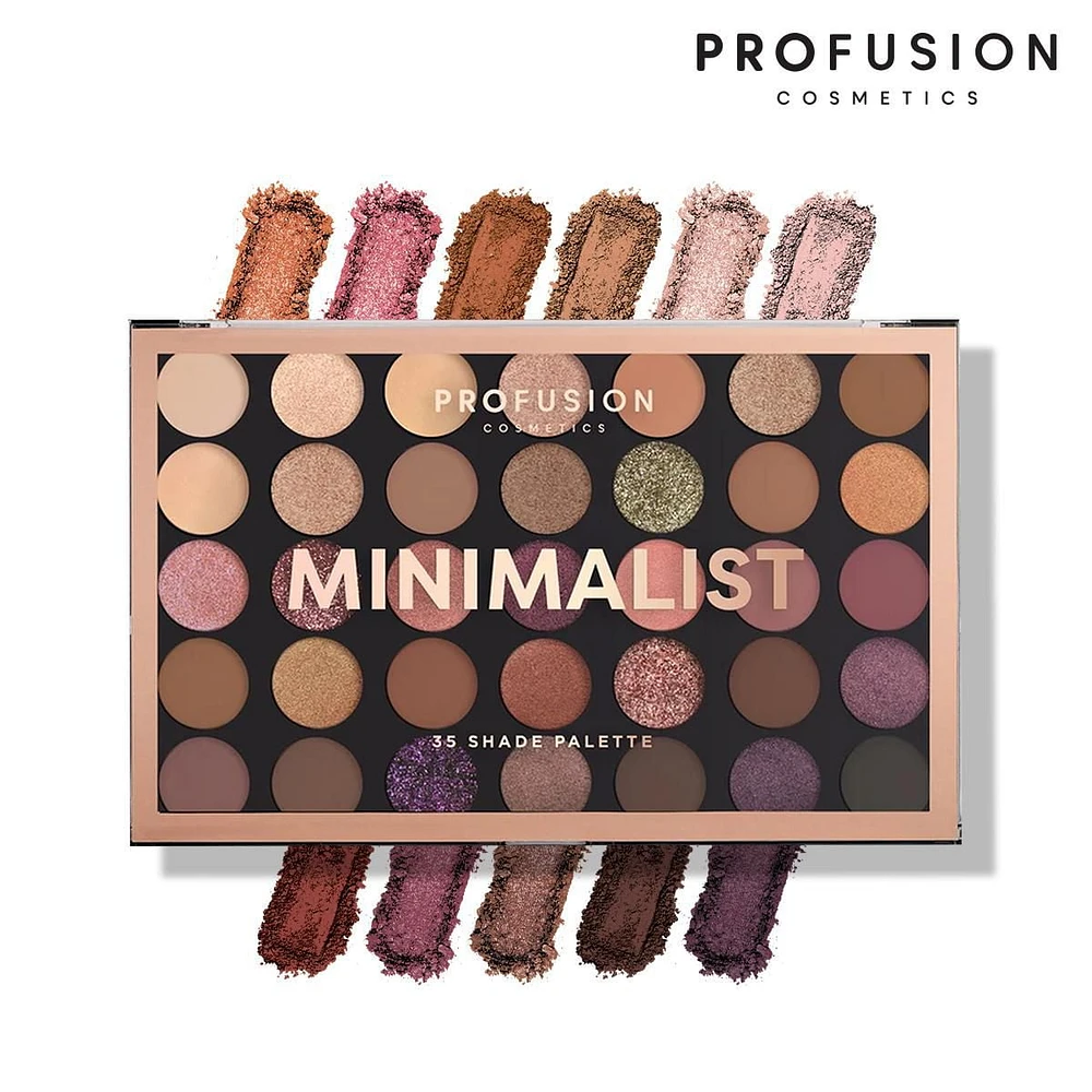 PROFUSION COSMETICS | Minimalist 35 Shade Eyeshadow Palette, 35 Shade Eyeshadow Palette with Blendable Shades in Multi-Finishes