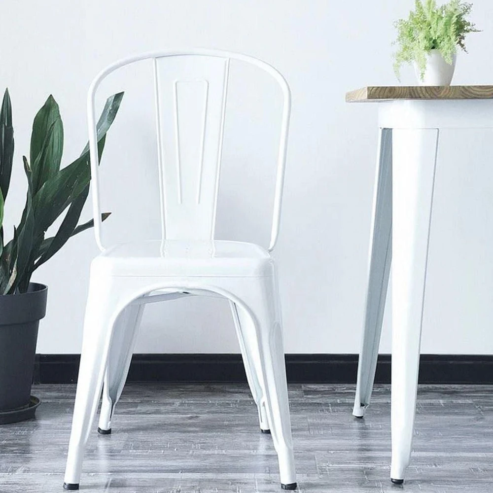 Heavenly Collection White Metal Dining Chair