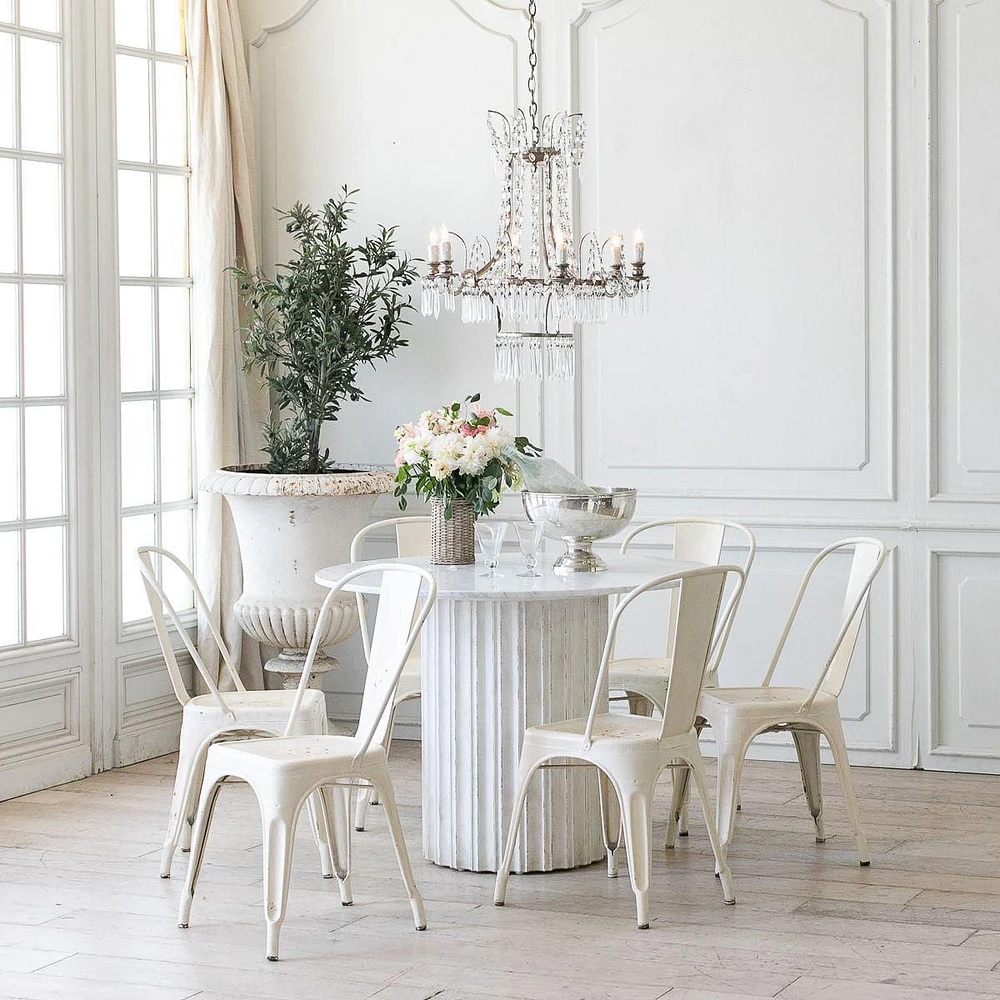 Heavenly Collection White Metal Dining Chair