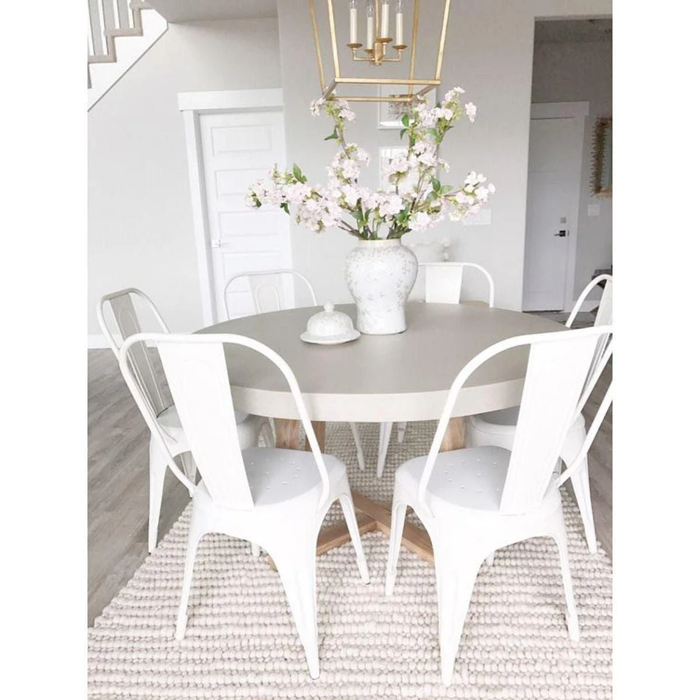 Heavenly Collection White Metal Dining Chair