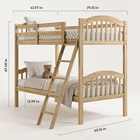 Storkcraft Long Horn Solid Hardwood Twin Bunk Bed