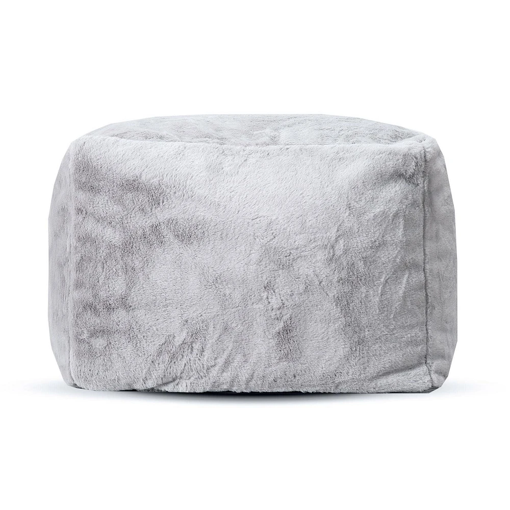 Gouchee Pielle Faux Fur Square Pouf