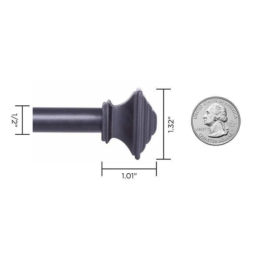 Mainstays 48 in. - 86 in. Curtain Rod, 1/2 in. Diameter, 1/2 in. Diameter