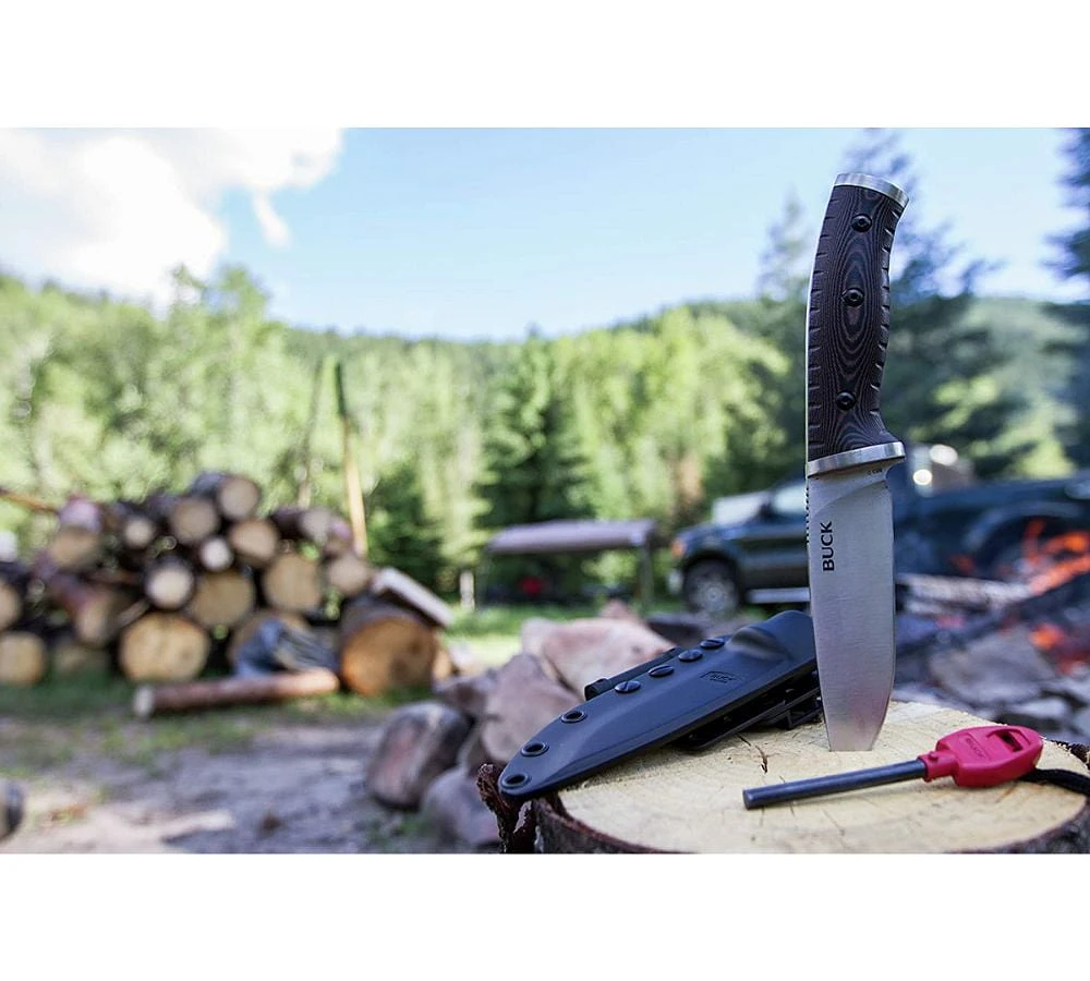 Buck Knives 0863BRS Selkirk knife: Fixed Blade Survival Knife, Micarta Handle, Dusk Hiking Knife, Camping Knives & Tools Bushcraft Gear, Lifetime Warranty